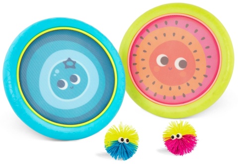 B.Toys Poppin’ Paddles – gra zręcznościowa – SPRĘŻYSTE DYSKI z kudłatymi piłeczkami
