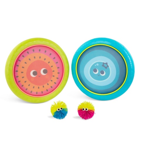 B.Toys Poppin’ Paddles – gra zręcznościowa – SPRĘŻYSTE DYSKI z kudłatymi piłeczkami