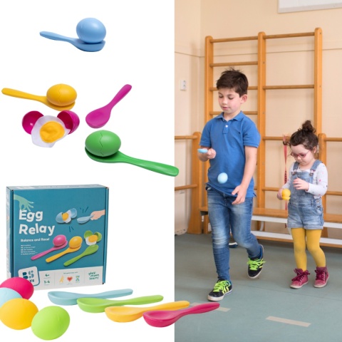 BS Toys Gra zręcznościowa edukacyjna dla dzieci Wyścig Jajko na łyżce 4+
