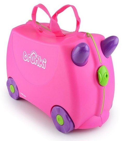 TRUNKI WALIZKA DLA DZZIECI JEŻDŻĄCA WALIZECZKA RÓŻOWA Trixi