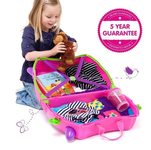 TRUNKI WALIZKA DLA DZZIECI JEŻDŻĄCA WALIZECZKA RÓŻOWA Trixi