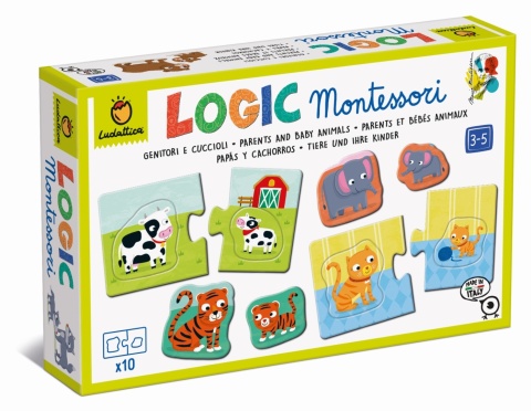 Ludattica LOGIC Montessori – gra-układanka – ZWIERZĄTKA i ICH MAMY