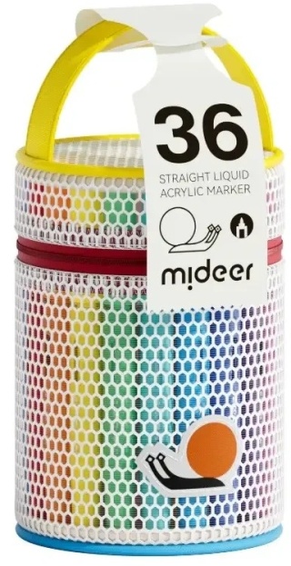 mideer Markery akrylowe płynne z pędzelkową końcówką – 36 kolorów w tubie