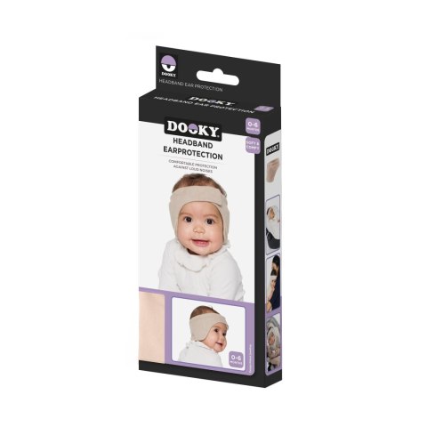 Słuchawki ochronne wygłuszające dla dzieci opaska DOOKY 0-6 m Beige