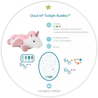 Cloud b Pluszowy projektor dla dzieci - Jednorożec - przyjaciel do snu - Twilight Buddies