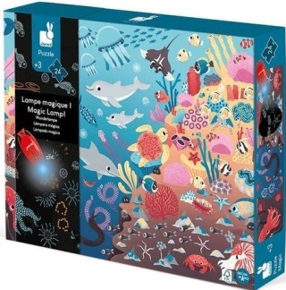 Janod Świecące puzzle z mini-lampką UV Ocean 24 elementy 3+