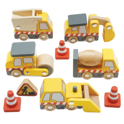 Le Toy Van - Drewniane pojazdy budowlane zestaw, zabawka samochody dla dzieci