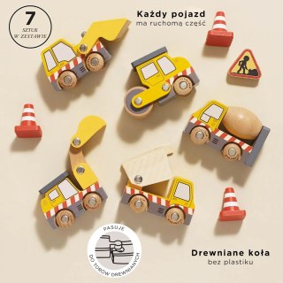 Le Toy Van - Drewniane pojazdy budowlane zestaw, zabawka samochody dla dzieci