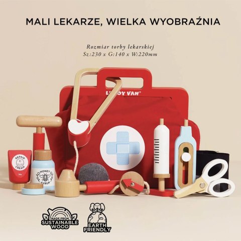 Le Toy Van - Drewniany zestaw lekarza, zabawka dla dzieci, odgrywanie ról
