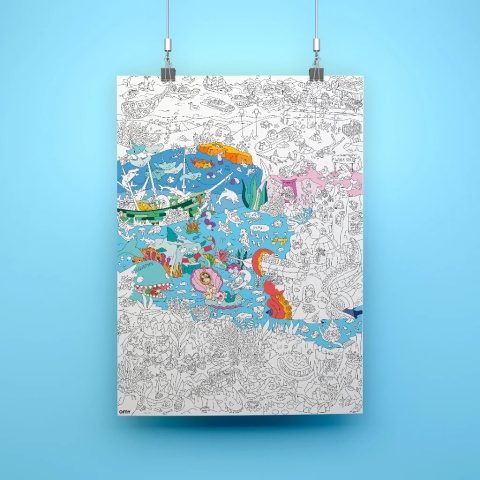 OMY GIGANTYCZNA KOLOROWANKA 100x70 - OCEAN
