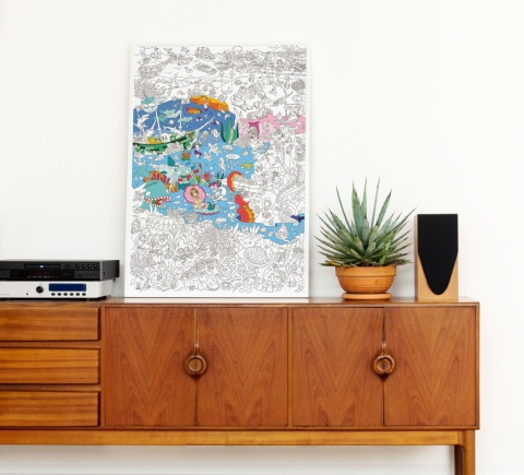 OMY GIGANTYCZNA KOLOROWANKA 100x70 - OCEAN