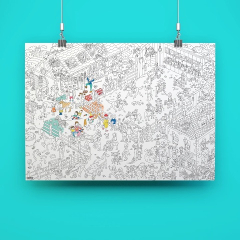 OMY GIGANTYCZNA KOLOROWANKA 100x70cm - KLUB JEŹDZIECKI