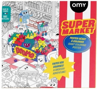 OMY GIGANTYCZNA KOLOROWANKA 100x70cm - SUPERMARKET