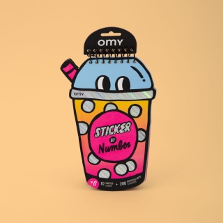 OMY ZESZYT KREATYWNY Z NAKLEJKAMI - BUBBLE TEA