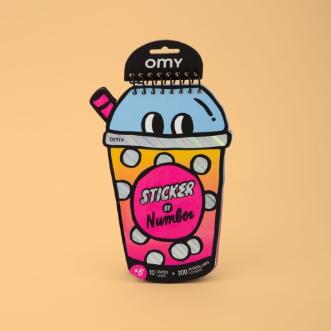 OMY ZESZYT KREATYWNY Z NAKLEJKAMI - BUBBLE TEA