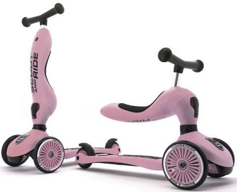 SCOOTANDRIDE Highwaykick 1 2w1 Jeździk i hulajnoga 1-5 lat Rose