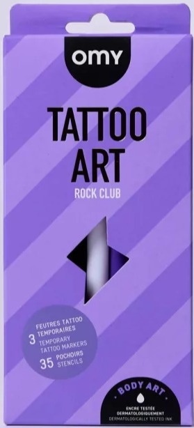 OMY ZESTAW 3 MARKERÓW DO TWORZENIA TATUAŻY - ROCK CLUB
