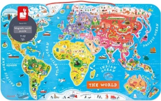 Janod Puzzle magnetyczne Mapa świata