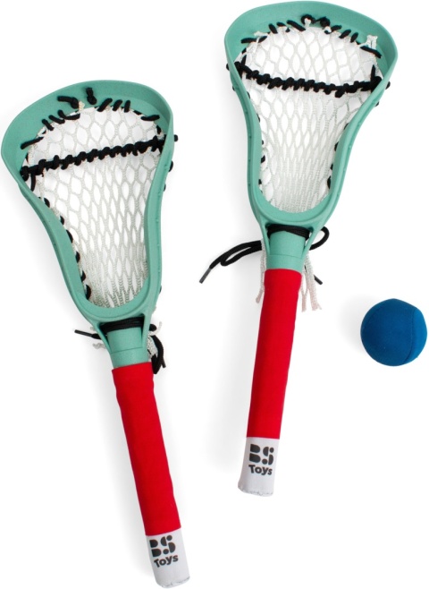 BS Toys Zestaw rakietek z miękką piłką do LACROSSE zabawka ogrodowa outdoor