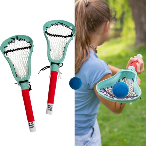 BS Toys Zestaw rakietek z miękką piłką do LACROSSE zabawka ogrodowa outdoor