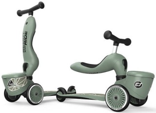 SCOOTANDRIDE Highwaykick 1 Lifestyle 2w1 Jeździk i hulajnoga z zamykanym schowkiem 1-5 lat Green Lines