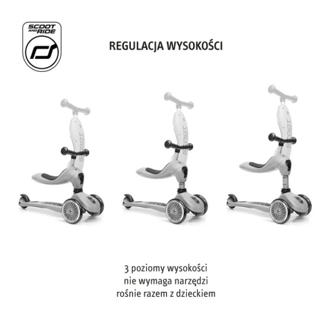 SCOOTANDRIDE Highwaykick 1 Lifestyle 2w1 Jeździk i hulajnoga z zamykanym schowkiem 1-5 lat Green Lines