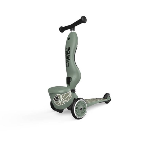 SCOOTANDRIDE Highwaykick 1 Lifestyle 2w1 Jeździk i hulajnoga z zamykanym schowkiem 1-5 lat Green Lines