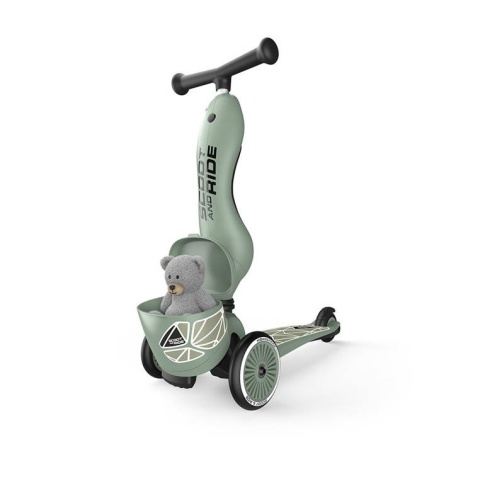SCOOTANDRIDE Highwaykick 1 Lifestyle 2w1 Jeździk i hulajnoga z zamykanym schowkiem 1-5 lat Green Lines