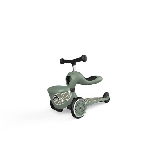 SCOOTANDRIDE Highwaykick 1 Lifestyle 2w1 Jeździk i hulajnoga z zamykanym schowkiem 1-5 lat Green Lines