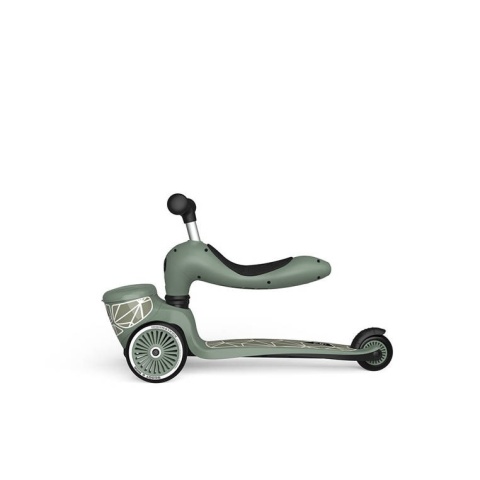 SCOOTANDRIDE Highwaykick 1 Lifestyle 2w1 Jeździk i hulajnoga z zamykanym schowkiem 1-5 lat Green Lines