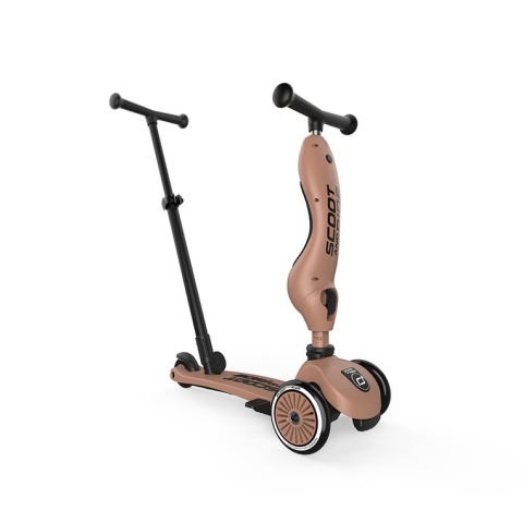 SCOOTANDRIDE Highwaykick 1 Push and Go 2w1 Jeździk i hulajnoga z rączką do prowadzenia 1-5 lat Mocha