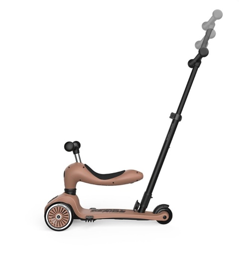 SCOOTANDRIDE Highwaykick 1 Push and Go 2w1 Jeździk i hulajnoga z rączką do prowadzenia 1-5 lat Mocha