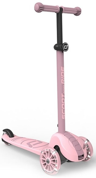 SCOOTANDRIDE Highwaykick 3S Hulajnoga z systemem sterowania 2w1 i kółkami LED składana 3+ Rose