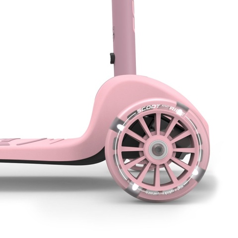 SCOOTANDRIDE Highwaykick 3S Hulajnoga z systemem sterowania 2w1 i kółkami LED składana 3+ Rose