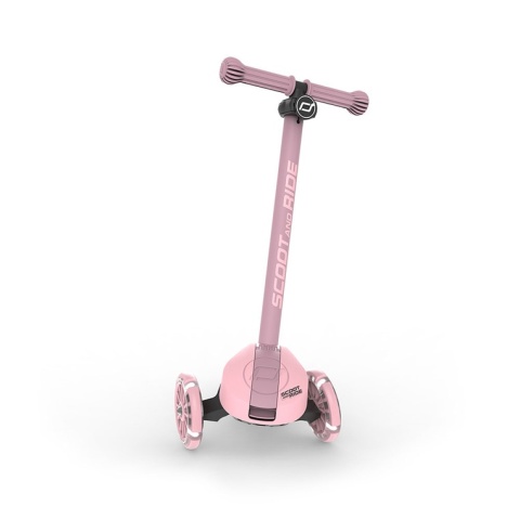 SCOOTANDRIDE Highwaykick 3S Hulajnoga z systemem sterowania 2w1 i kółkami LED składana 3+ Rose