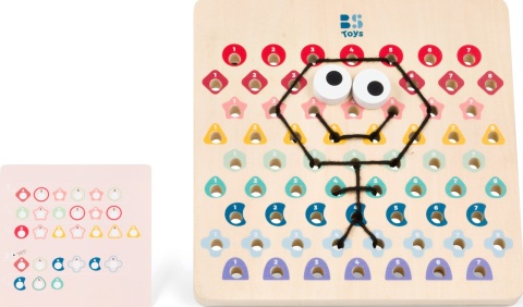 BS Toys Gra kodowania i przeplatanie, nauka logiczna, motoryka, Montessori, 6+