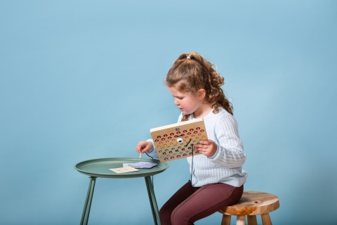 BS Toys Gra kodowania i przeplatanie, nauka logiczna, motoryka, Montessori, 6+