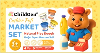 ChildGen, PAW PALS Kasjer Pofi zestaw kreatywny 4 ciastoliny, foremki, mata Market - Sklep