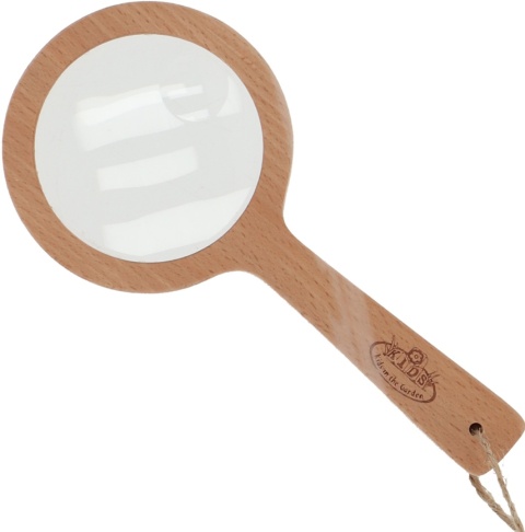 Esschert Design Drewniana lupa przyrodnicza dla dzieci 3x/6x – Rośliny, Grzyby, Owady