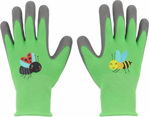 Esschert Design Dziecięce rękawiczki ogrodowe z motywem owadów, 3+