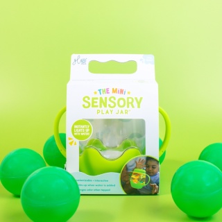 Glo Pals, Mini słoik sensoryczny, świecący do napełnienia wodą, kolor zielony