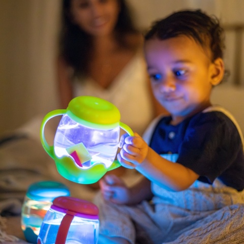 Glo Pals, Mini słoik sensoryczny, świecący do napełnienia wodą, kolor zielony