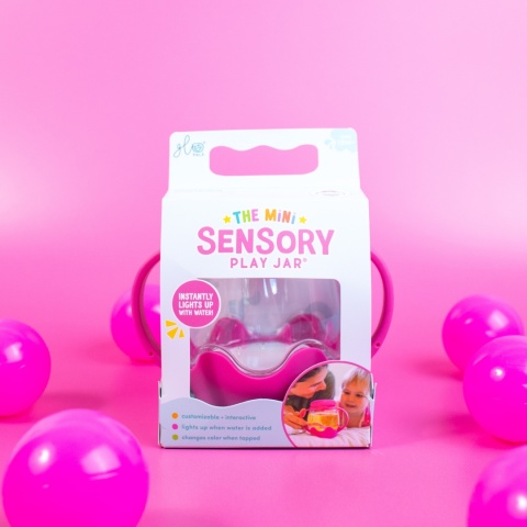 Glo Pals, Mini słoik sensoryczny, świecący do napełnienia wodą, kolor rózowy