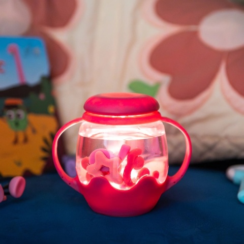 Glo Pals, Mini słoik sensoryczny, świecący do napełnienia wodą, kolor rózowy