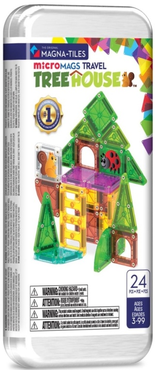 MAGNA-TILES® Klocki Magnetyczne microMAGS Treehouse Travel 24 el.