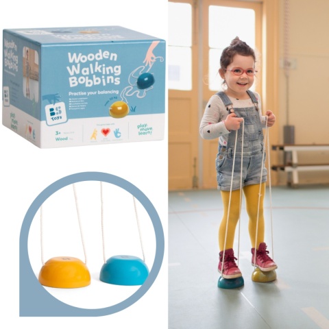 BS Toys, Drewniane szczudła – zabawka dla dzieci 3+, nauka równowagi i koordynacji