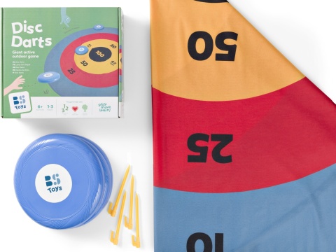 Bs Toys, Rozkładana tarcza XXL, 2 m średnicy, z dyskami do rzucania, 6+