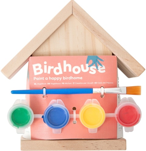 Bs Toys, Drewniany domek dla ptaków do malowania farbami DIY, 3+