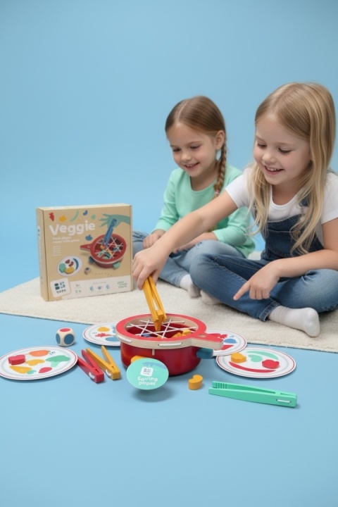 Bs Toys, Gra zręcznościowa Łowimy warzywa – drewniane szczypce, koordynacja ręka-oko