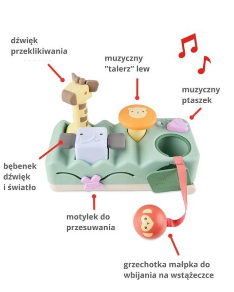 Skip Hop Zabawka Muzyczna i Wbijanka Geometryczne Zwierzątka 2w1